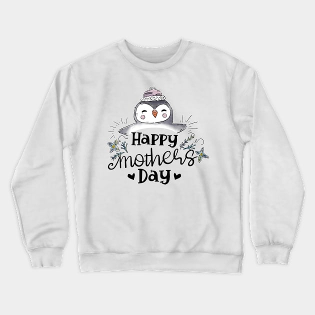 I Love My Mama Penguin Cute Happy Mothers Day Gift Crewneck Sweatshirt by Simpsonfft